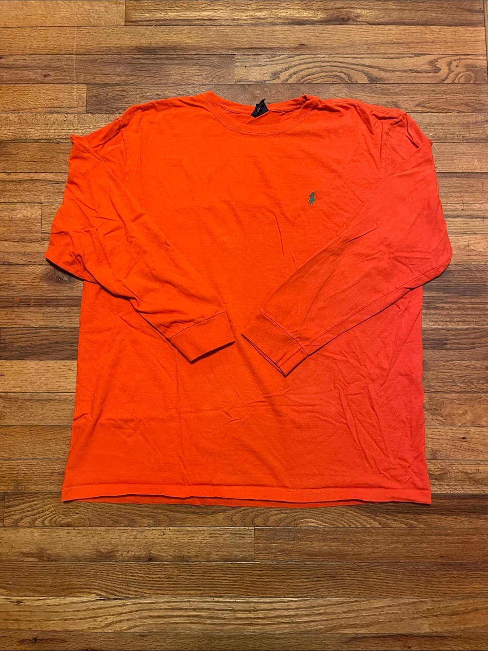 2 Polo by Ralph Lauren Long-Sleeve Crewneck Shirts in Orange and White
